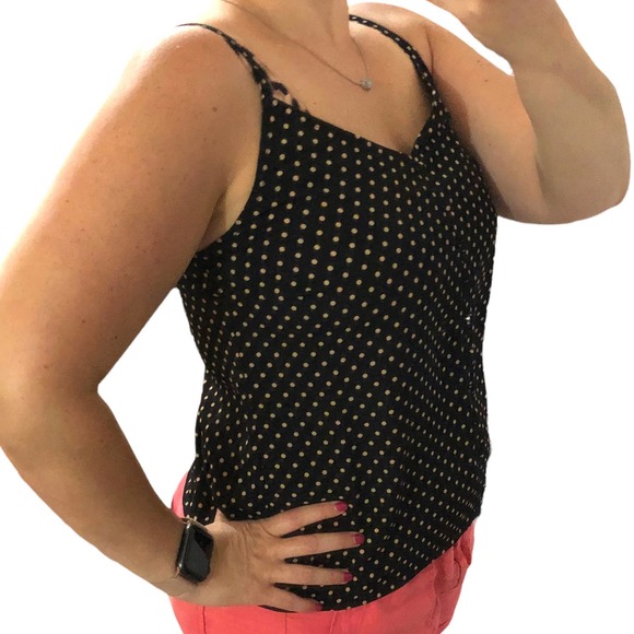 Sanctuary SMALL Polka Dot V Neck Button Front Adjustable Spaghetti Cami - NWOT - Picture 4 of 12